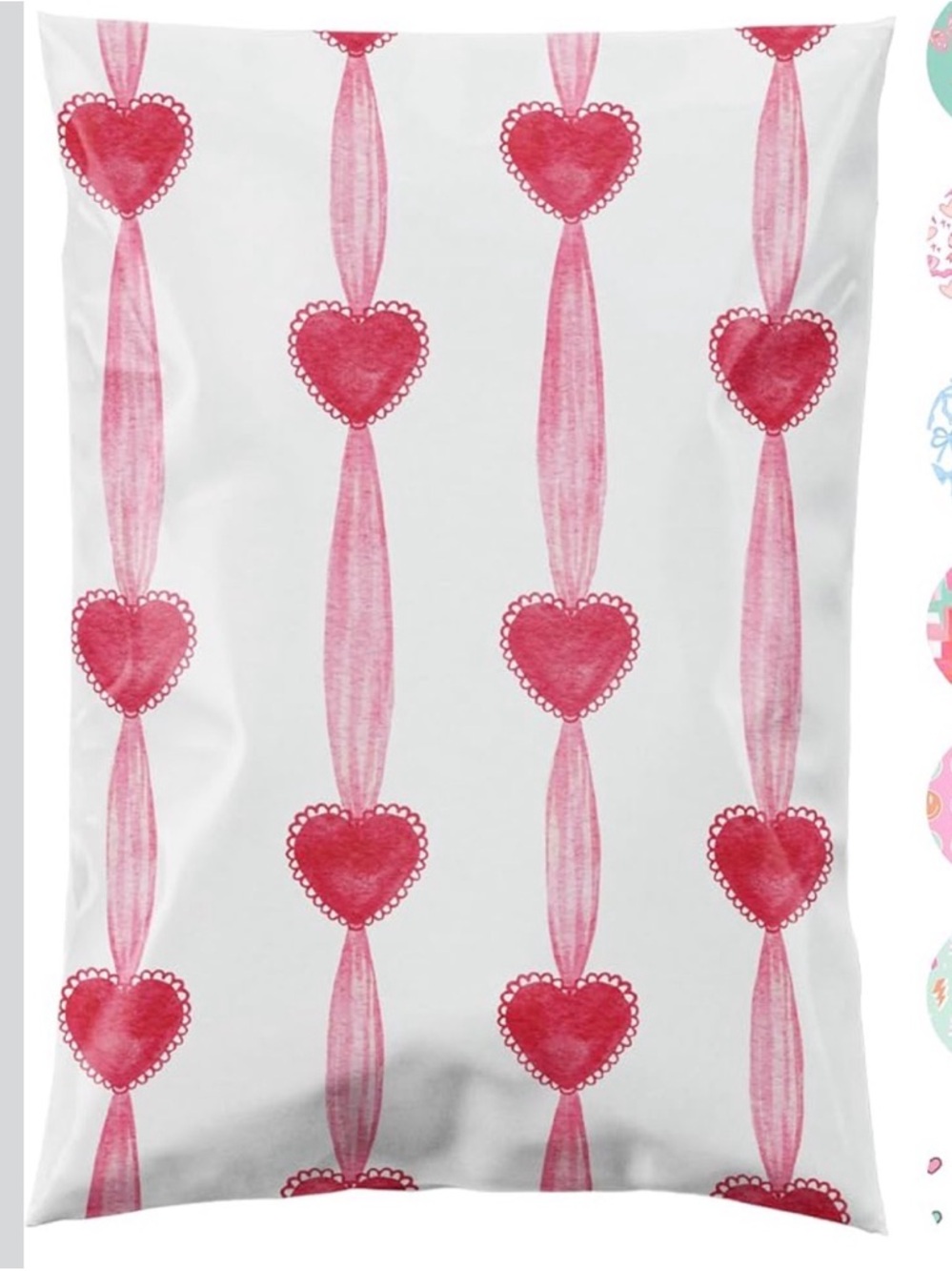 40 Heart Stripe Premium Poly Mailers 10x13 Waterproof + Puncture Resistant